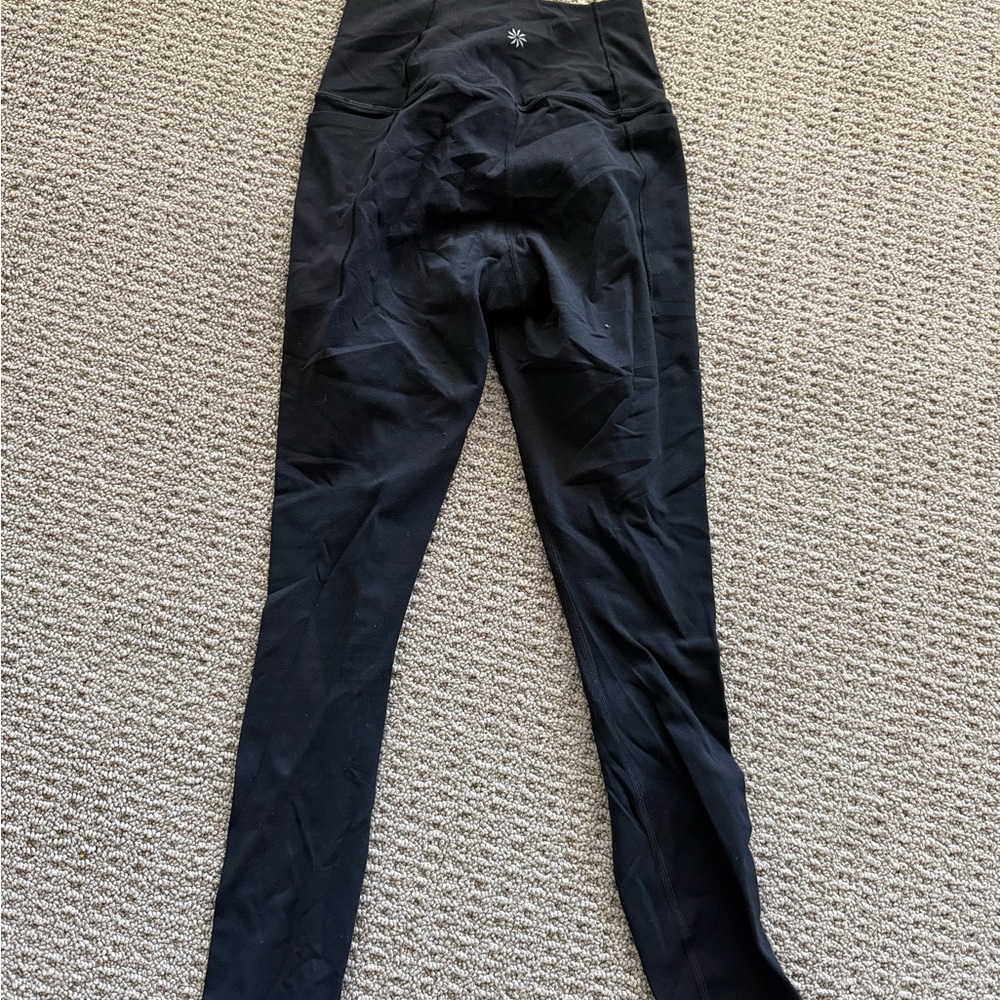 Athleta Black High-Waisted Leggings with pockets